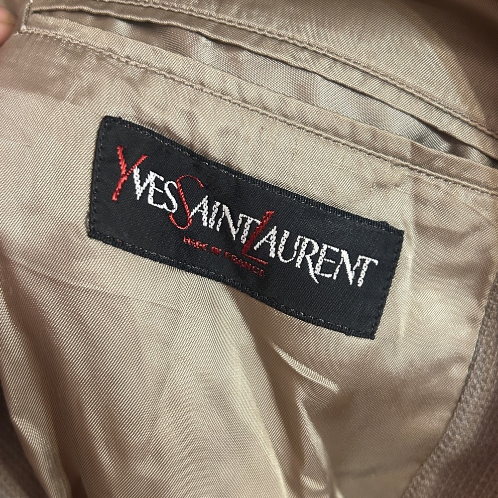 Vintage 70s  Yves Saint Laurent Blazer Jacket Mens size 46 Mocha Brown - Picture 5 of 10